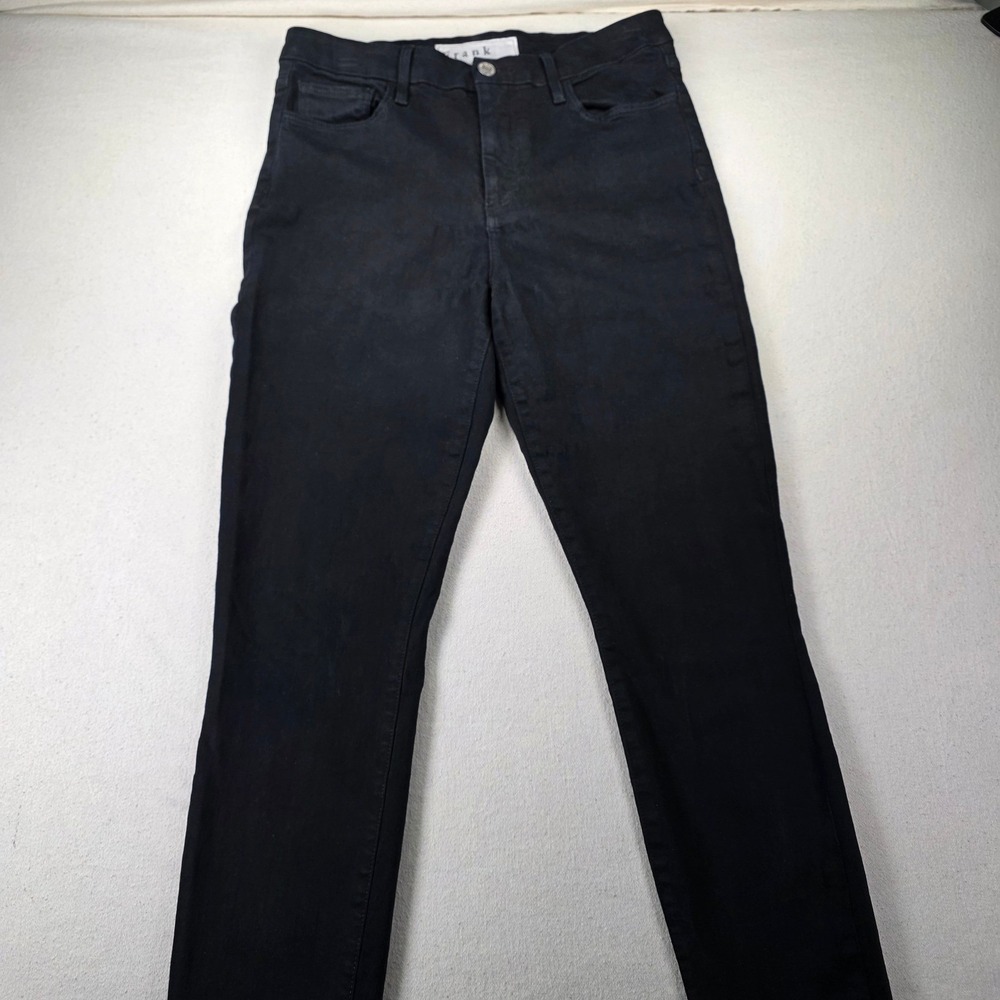Frank & Eileen Sligo High Rise Skinny Jeans Black Raw Hem Size 29 Made in USA